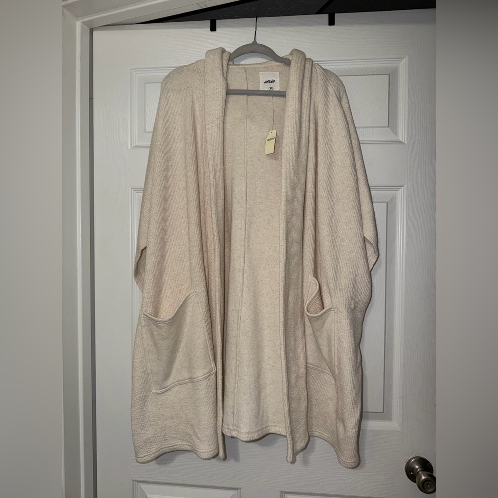Aerie Cream Women's Poncho Sweater